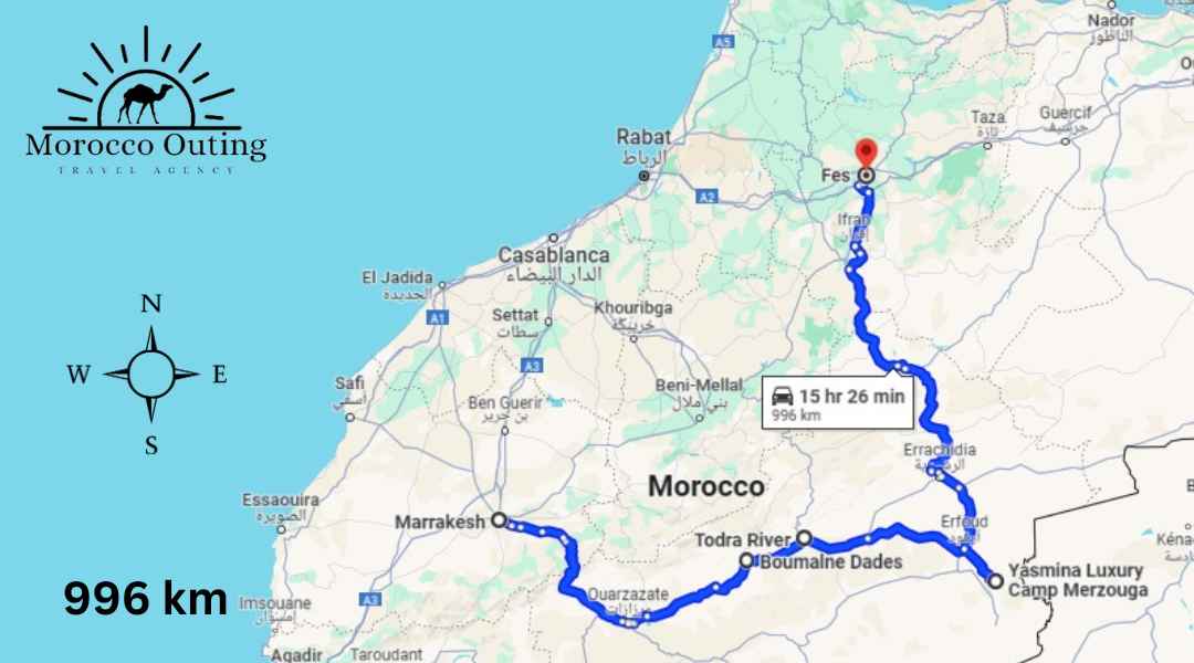 Tour de 4 días de Marrakech a Fez por el desierto